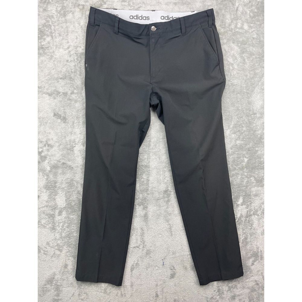 Adidas Men's Golf Pants Black Flat‎ Front 36x32 Lightweight Straight Leg Casual